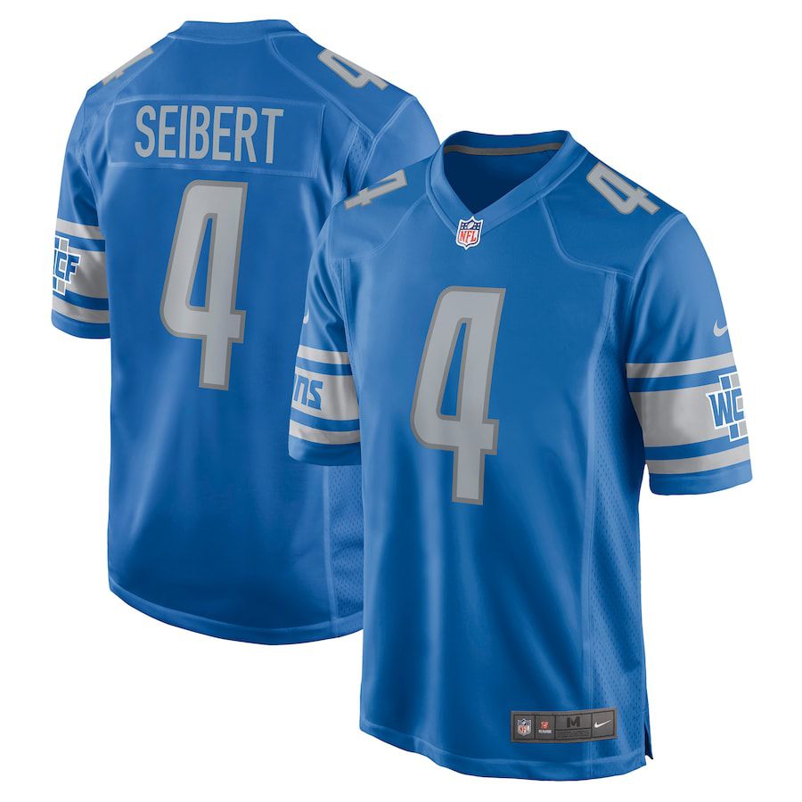 Men Detroit Lions #4 Austin Seibert Nike Blue Game Player NFL Jersey